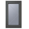 Crystal Right Hand Side Hung uPVC Casement Double Glazed Window - Grey additional 2