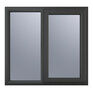 Crystal Right Hand Side Hung With Fixed Light uPVC Casement Double Glazed Window - Grey additional 1