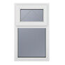 Crystal Top Hung Opening Over Fixed Light uPVC Double Glazed Window - White additional 2