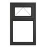 Crystal Top Hung Opening Over Fixed Light uPVC Double Glazed Window - Grey additional 4