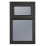 Crystal Top Hung Opening Over Fixed Light uPVC Double Glazed Window - Grey additional 2
