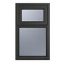 Crystal Top Hung Opening Over Fixed Light uPVC Double Glazed Window - Grey additional 1