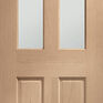XL Joinery Malton 2 Panel Unfinished Oak 2 Light Bevelled Glass Internal Door additional 1