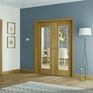 XL Joinery Palermo Unfinished Oak Rebated Clear Glazed Internal Door Pair additional 2