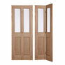Door Giant Victorian-Style Unfinished Oak Veneered 4 Panel Glazed Bi-Fold Internal Door additional 1