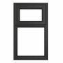 Crystal Top Hung Opening Over Fixed Light uPVC Triple Glazed Window - Grey additional 3