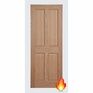 Unfinished Oak Victorian-Style 4 Panel FD30 Fire Door additional 1