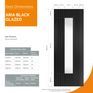 JB Kind Aria Grooved Black Pre-Finished 1 Light Glazed Internal Door additional 6