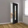 JB Kind Aria Grooved Black Pre-Finished 1 Light Glazed Internal Door additional 7