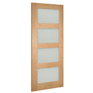 Deanta Coventry Modern Pre-Finished Oak 4 Light Frosted Glazed Internal Door additional 3