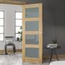 Deanta Coventry Modern Pre-Finished Oak 4 Light Frosted Glazed Internal Door additional 1
