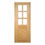 Deanta Kensington Diamond Panel Pre-Finished Oak 6 Light Glazed Internal Door additional 2