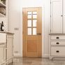 Deanta Kensington Diamond Panel Pre-Finished Oak 6 Light Glazed Internal Door additional 1