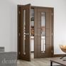 Deanta Seville Pre-Finished Walnut Centre Glazed FD30 Fire Door additional 2