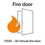 JB Kind Colonist Smooth White Primed FD30 Fire Door additional 3
