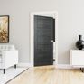 Deanta Seville Modern Ladder Pre-Finished Brushed Black Oak FD30 Fire Door additional 2