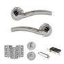 Eco Crest Door Handle Pack - Bathroom Set (Satin Chrome/Polished Chrome) additional 2