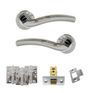 Eco Crest Door Handle Pack - Latch Set (Satin Chrome/Polished Chrome) additional 5