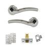 Eco Crest Door Handle Pack - Latch Set (Satin Chrome/Polished Chrome) additional 2