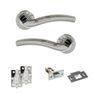 Eco Crest Door Handle Pack - Latch Set (Satin Chrome/Polished Chrome) additional 1