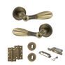 Old English Cambridge Door Handle Pack - 3 Lever Lock Set (Matt Antique Brass) additional 6