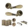 Old English Cambridge Door Handle Pack - Bathroom Set (Matt Antique Brass) additional 2
