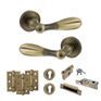 Old English Cambridge Door Handle Pack - Euro Lock Set (Matt Antique Brass) additional 1
