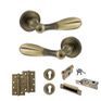 Old English Cambridge Door Handle Pack - Euro Lock Set (Matt Antique Brass) additional 5
