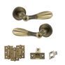 Old English Cambridge Door Handle Pack - Latch Set (Matt Antique Brass) additional 2