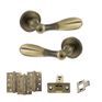 Old English Cambridge Door Handle Pack - Latch Set (Matt Antique Brass) additional 4
