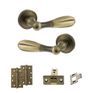 Old English Cambridge Door Handle Pack - Latch Set (Matt Antique Brass) additional 5