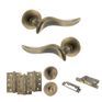 Old English Oxford Door Handle Pack - Bathroom Set (Matt Antique Brass) additional 1