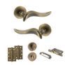 Old English Oxford Door Handle Pack - Bathroom Set (Matt Antique Brass) additional 4