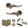 Old English Oxford Door Handle Pack - Euro Lock Set (Matt Antique Brass) additional 2