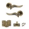 Old English Oxford Door Handle Pack - Latch Set (Matt Antique Brass) additional 2