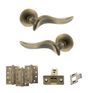 Old English Oxford Door Handle Pack - Latch Set (Matt Antique Brass) additional 3