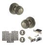 Old English Ripon Door Knob Pack - Lock Set additional 80