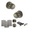 Old English Ripon Door Knob Pack - Lock Set additional 75