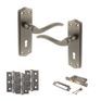 Old English Warwick Door Handle Pack - 3 Lever Lock Set additional 8