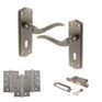 Old English Warwick Door Handle Pack - 3 Lever Lock Set additional 1