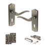 Old English Warwick Door Handle Pack - 3 Lever Lock Set additional 11
