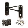 Old English Warwick Door Handle Pack - 3 Lever Lock Set additional 14