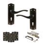 Old English Warwick Door Handle Pack - 3 Lever Lock Set additional 16