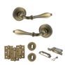 Old English Wrexham Door Handle Pack - 3 Lever Lock Set (Matt Antique Brass) additional 1