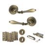 Old English Wrexham Door Handle Pack - 3 Lever Lock Set (Matt Antique Brass) additional 4