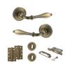 Old English Wrexham Door Handle Pack - 3 Lever Lock Set (Matt Antique Brass) additional 5