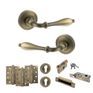 Old English Wrexham Door Handle Pack - Euro Lock Set (Matt Antique Brass) additional 3