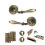Old English Wrexham Door Handle Pack - Euro Lock Set (Matt Antique Brass) additional 6
