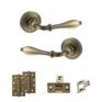 Old English Wrexham Door Handle Pack - Latch Set (Matt Antique Brass) additional 6