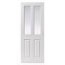 JB Kind Canterbury Grained Primed 2 Light Clear Glazed Glass Internal Door additional 1